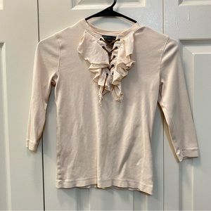 🌸Spring Sale🌸 Lauren Jeans Co Ralph Lauren Ruffle Top - Petite XS